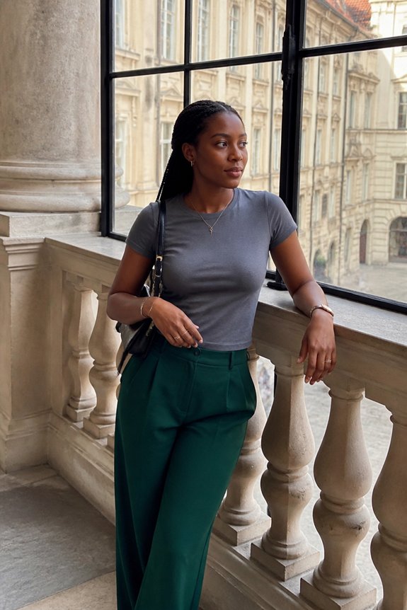 casual gray green accessories