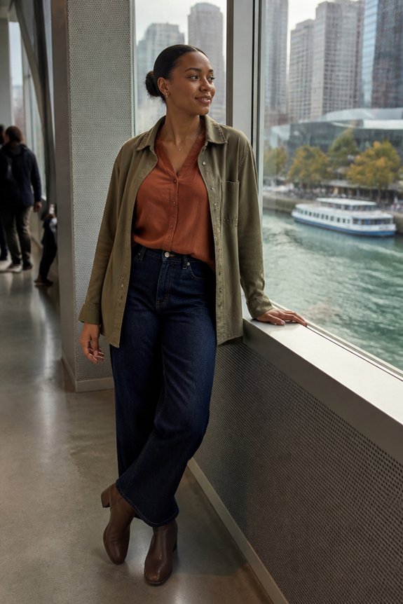 casual layered denim look
