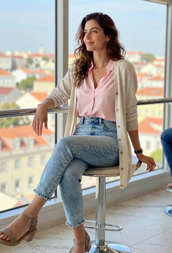 casual layered spring outfit