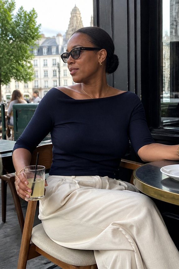 casual navy culottes sunglasses