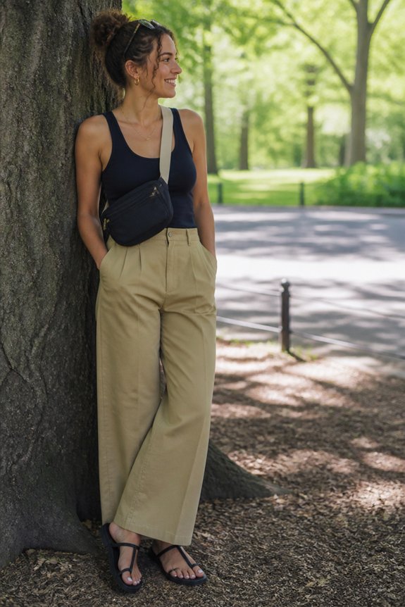 casual navy khaki outfit