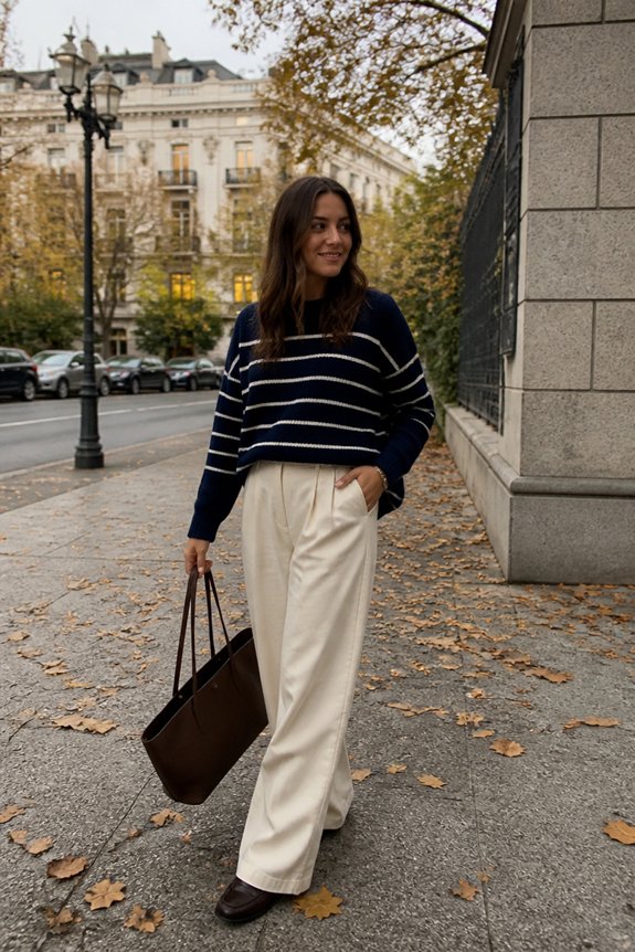 casual navy stripe look