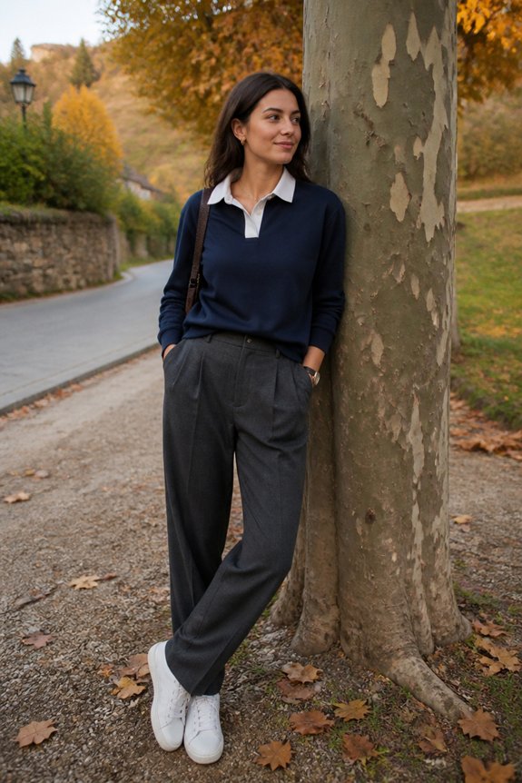 casual navy wool sneakers