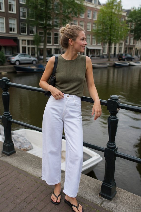casual olive knit top