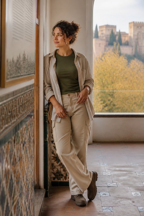 casual olive utility outfit
