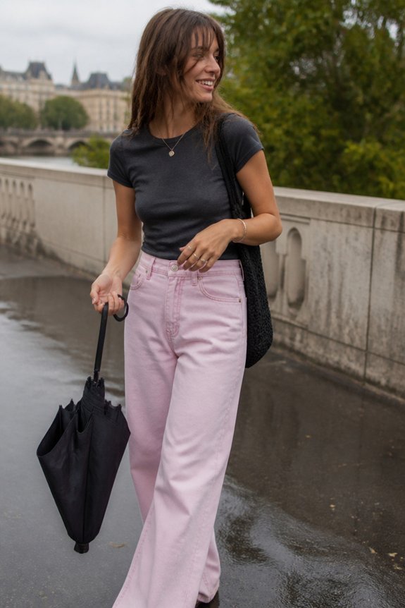casual pink rain gear