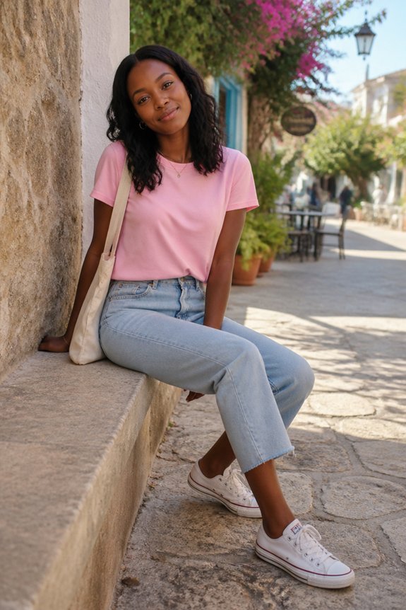 casual pink summer outfit