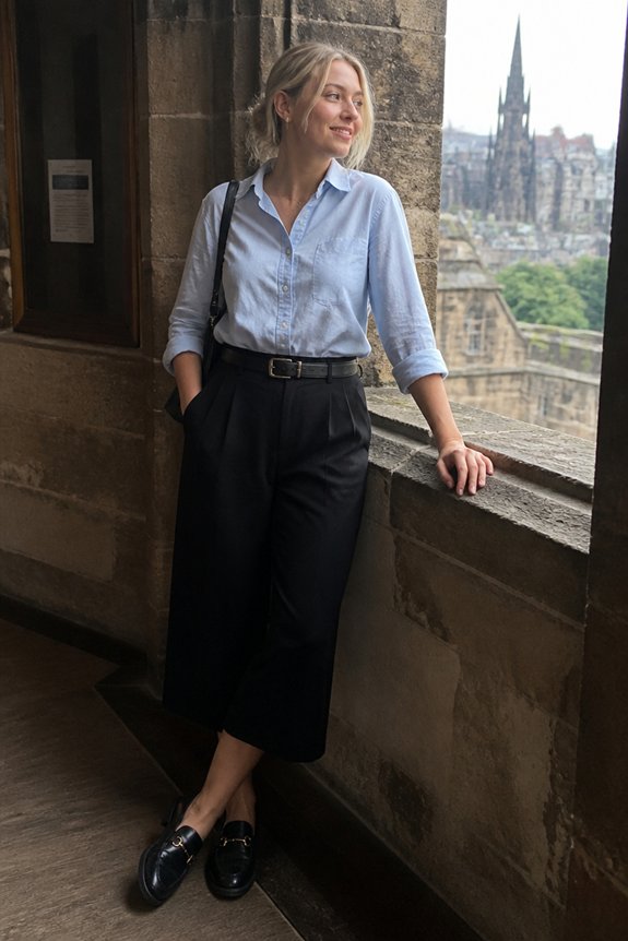 casual powder blue ensemble
