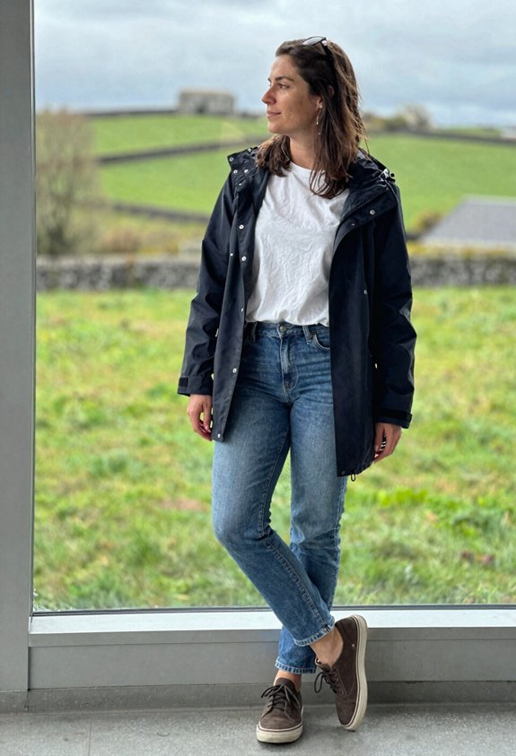 casual rainy day outfit