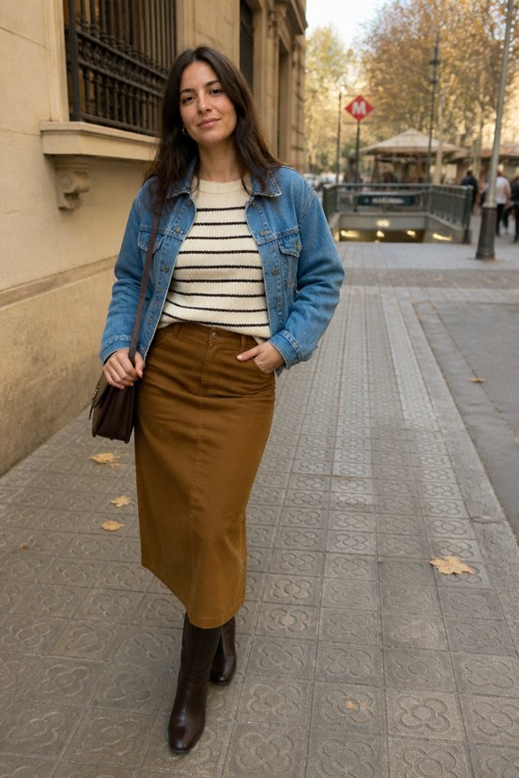 casual striped knit ensemble