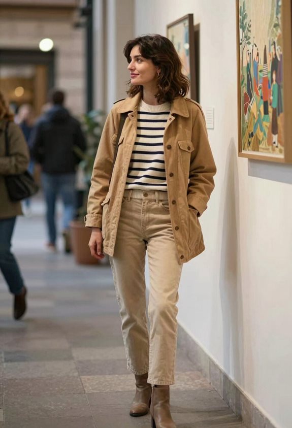 casual striped outfit layers