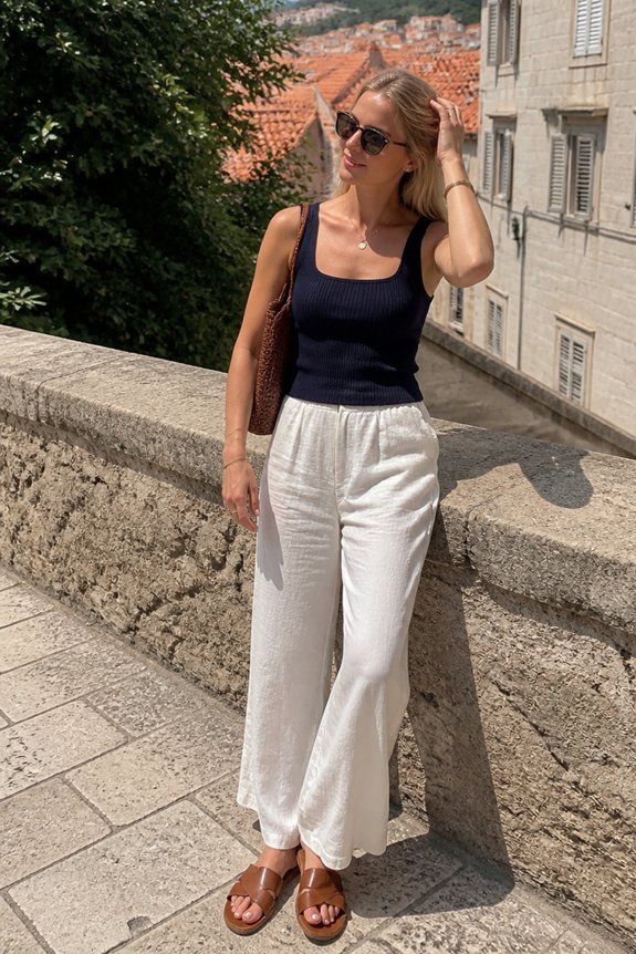 casual summer linen outfit