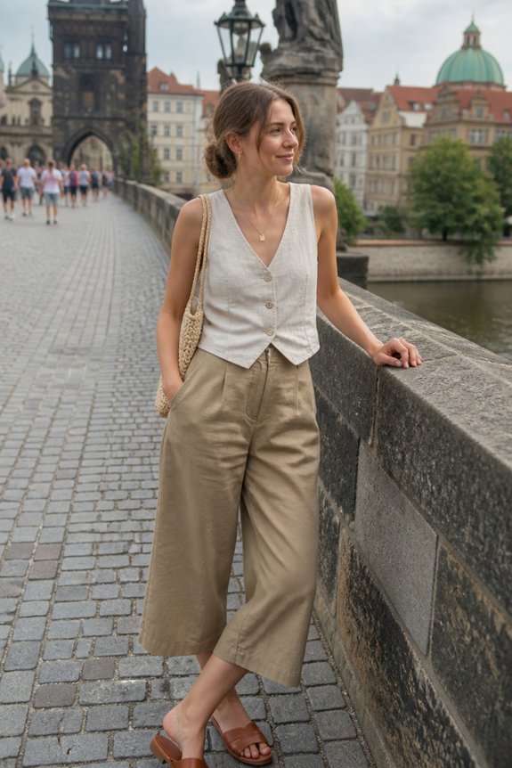 casual summer linen outfit