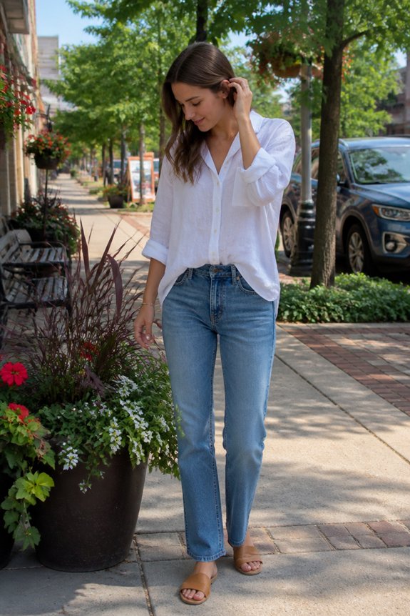 casual summer linen outfit