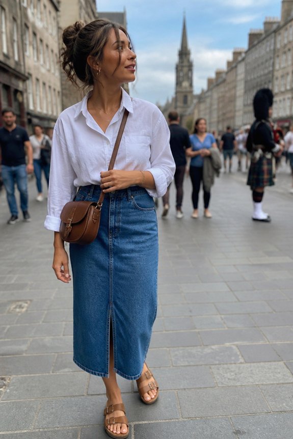 casual white denim outfit