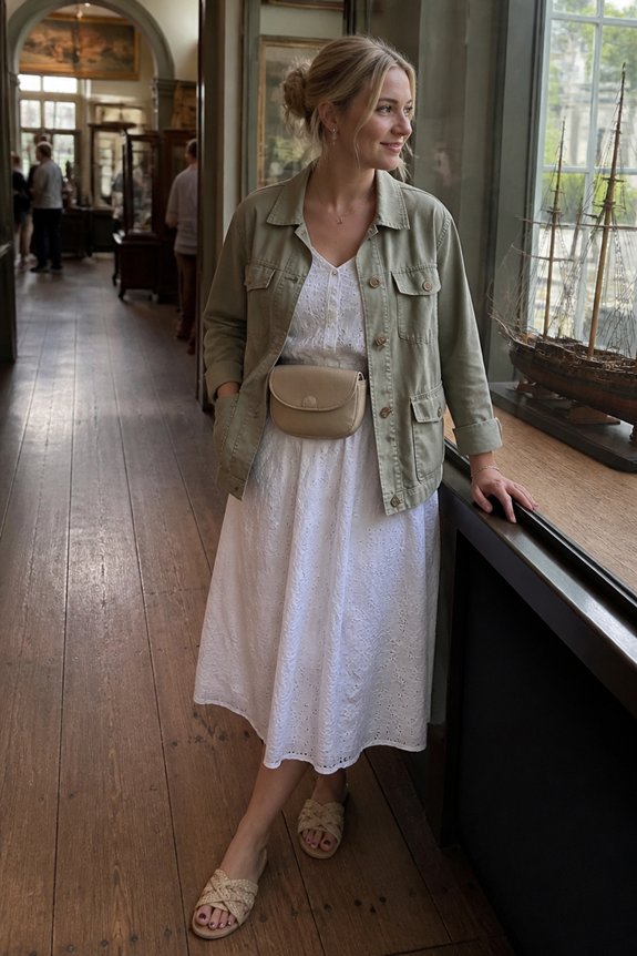 casual white dress layered