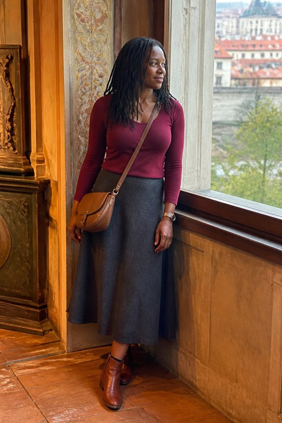 chic burgundy and charcoal
