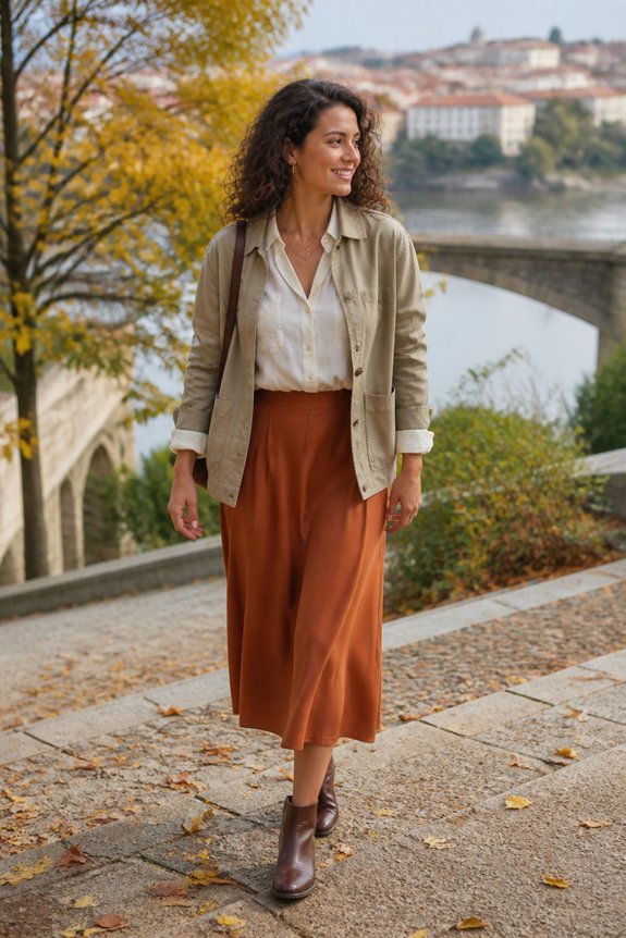 chic layered autumn outfit