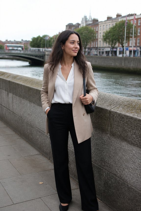 chic layered business attire