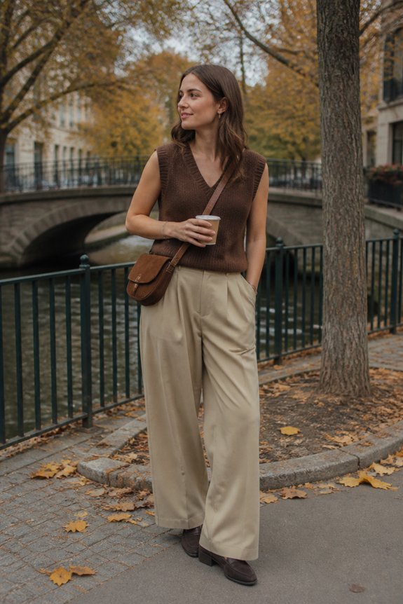 chic layered neutral ensemble