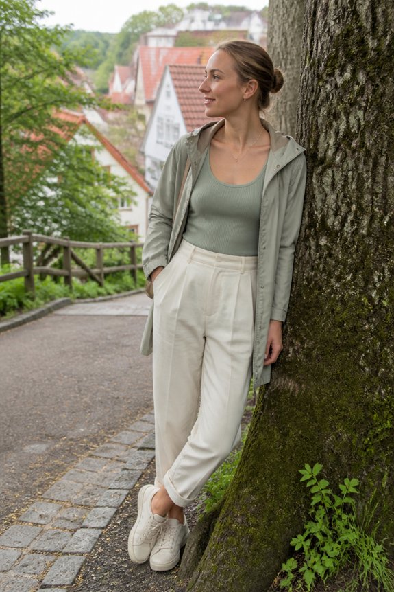 chic layered weather ready outfit