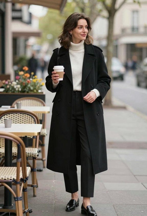 chic monochrome layered outfit