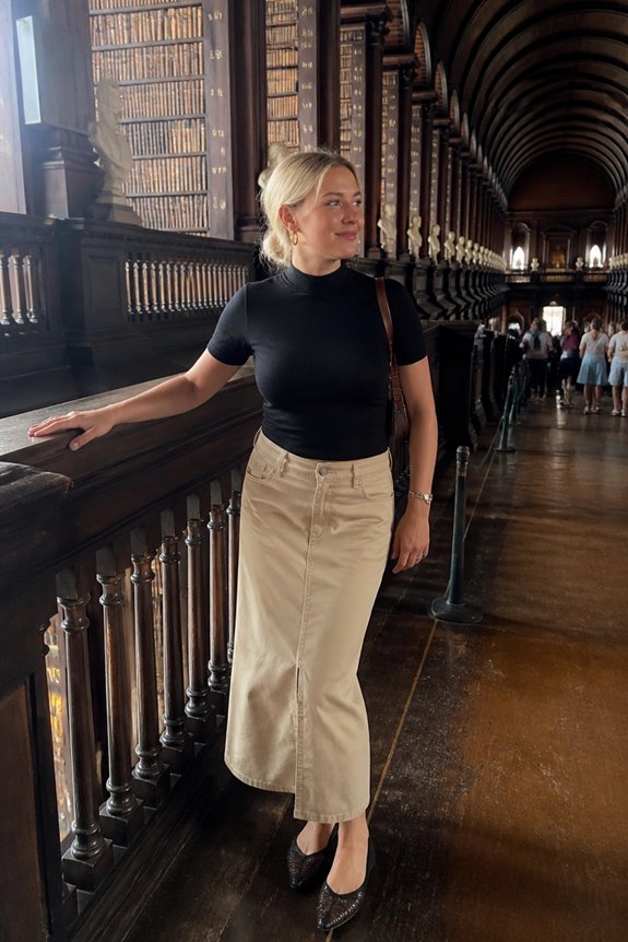 chic neutral daytime ensemble