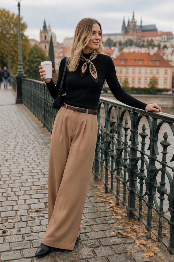 chic neutral layered ensemble