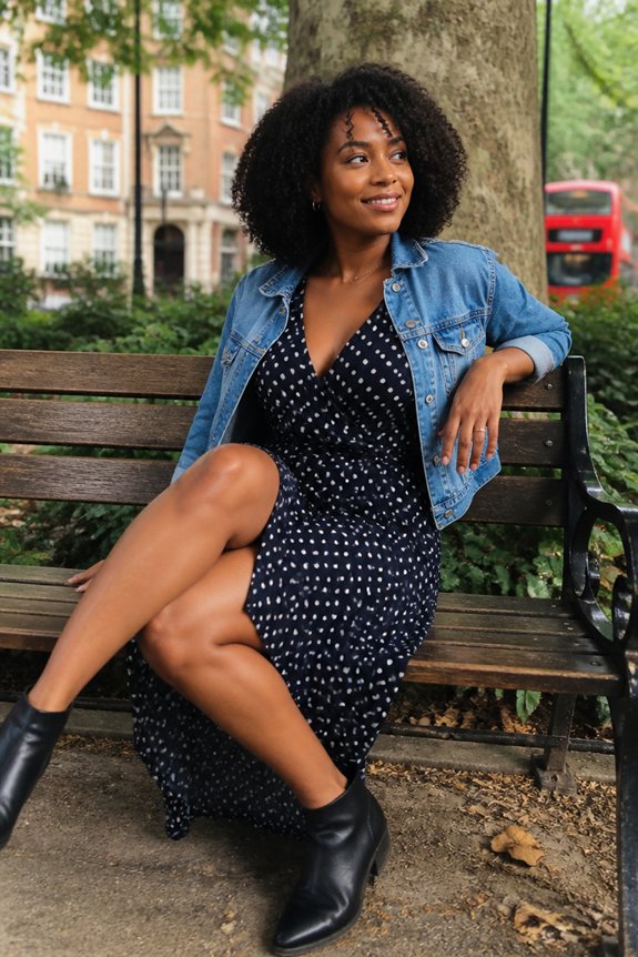 chic polka dot casual ensemble