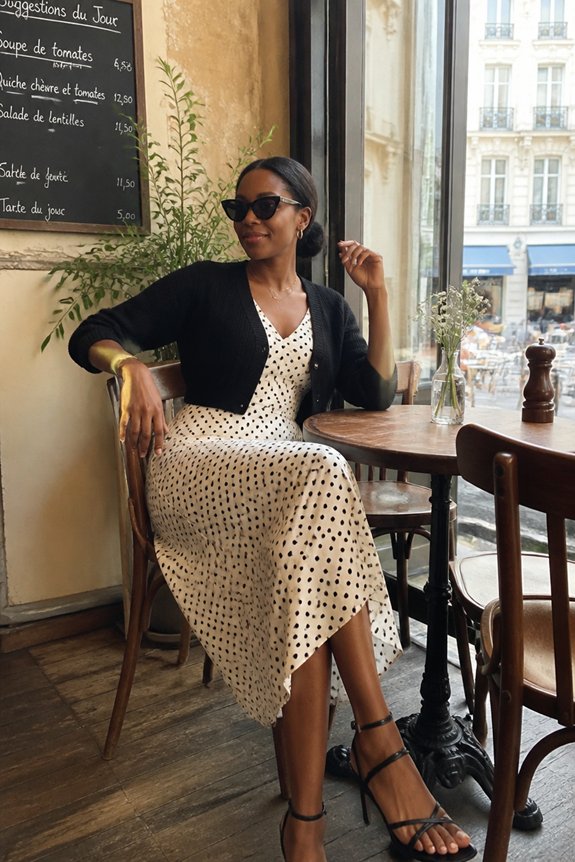 chic polka dot ensemble