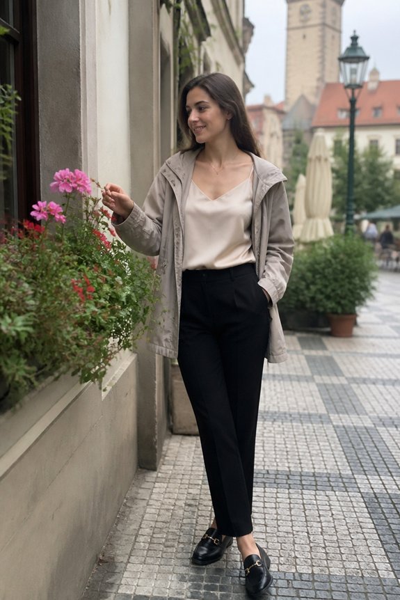 chic rain ready outfit combination