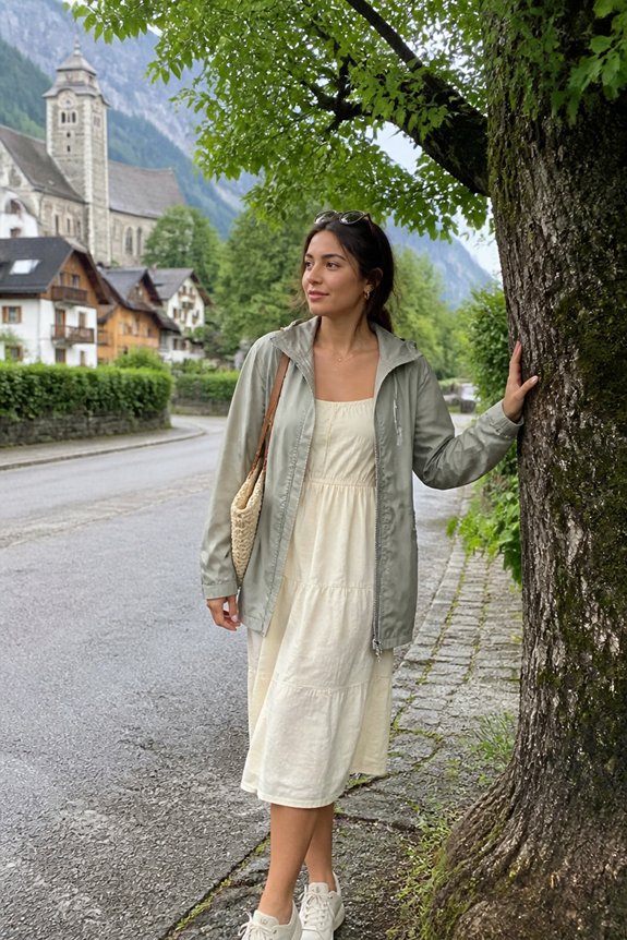 chic rain ready summer outfit
