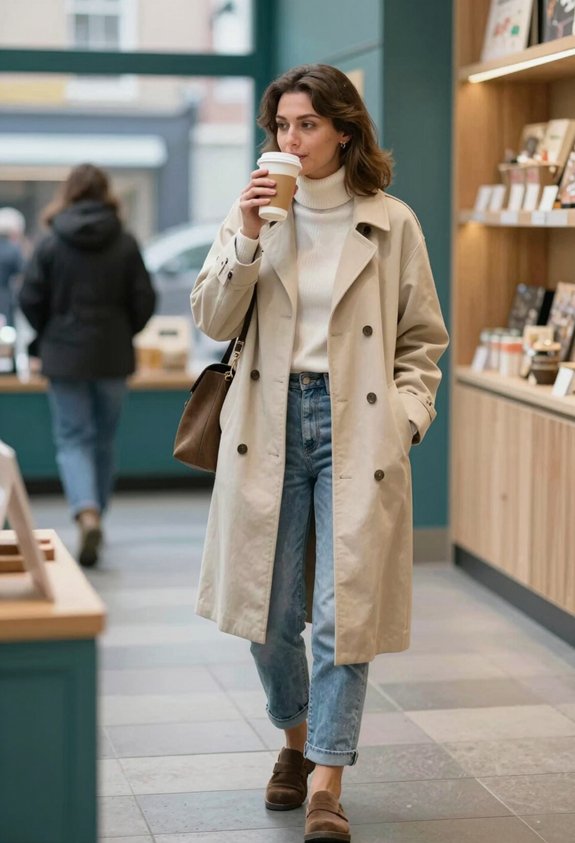chic rainy day outfit