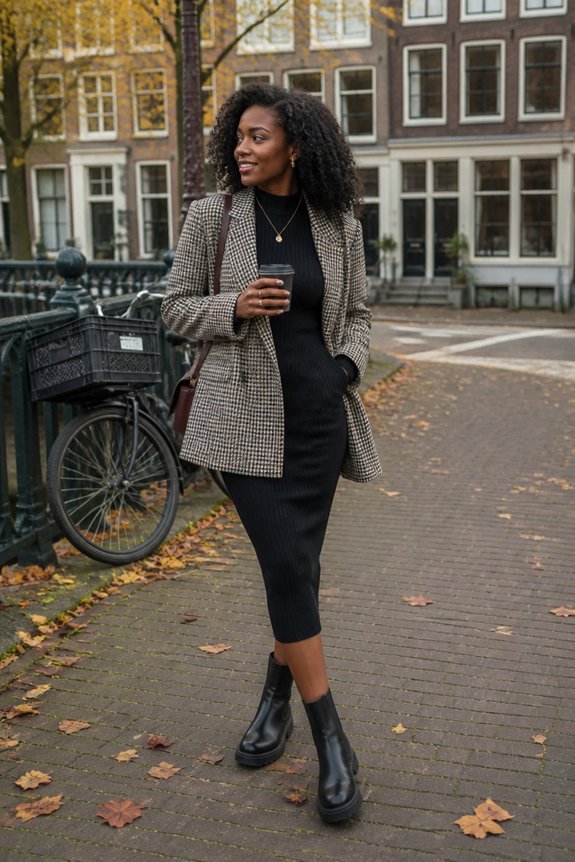 chic ribbed dress style