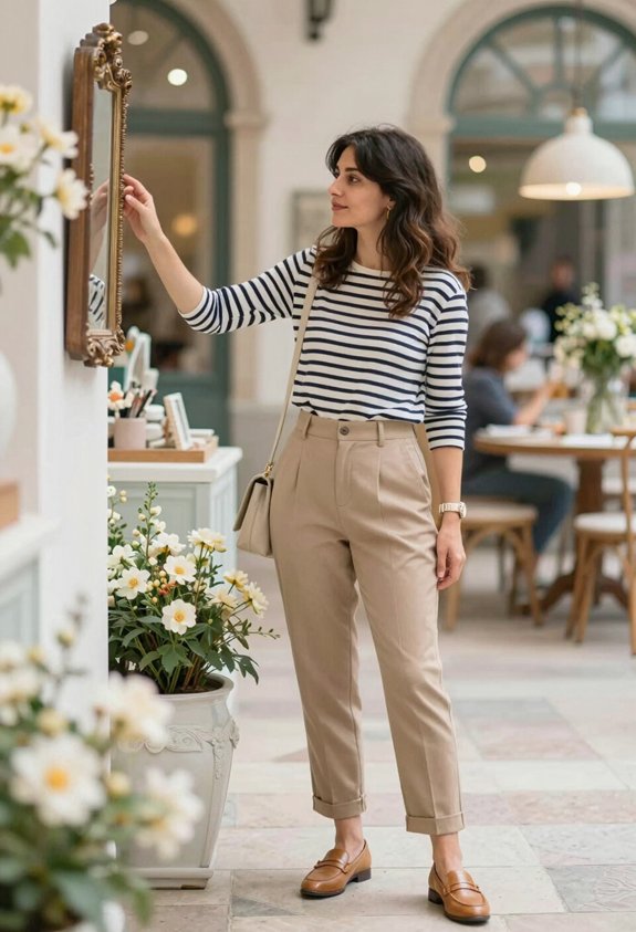 chic striped tee ensemble