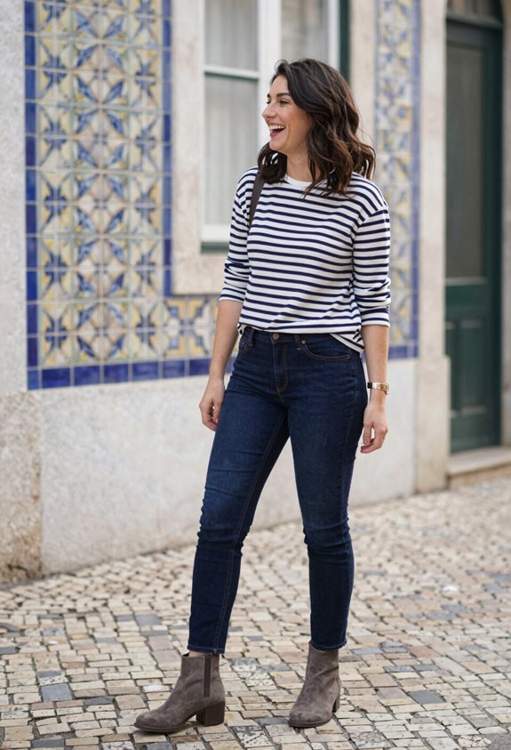 chic striped tee outfit