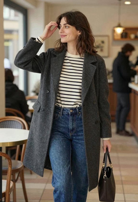 classic striped casual outfit