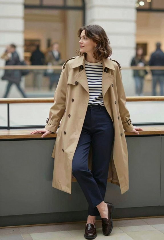 classic trench with stripes