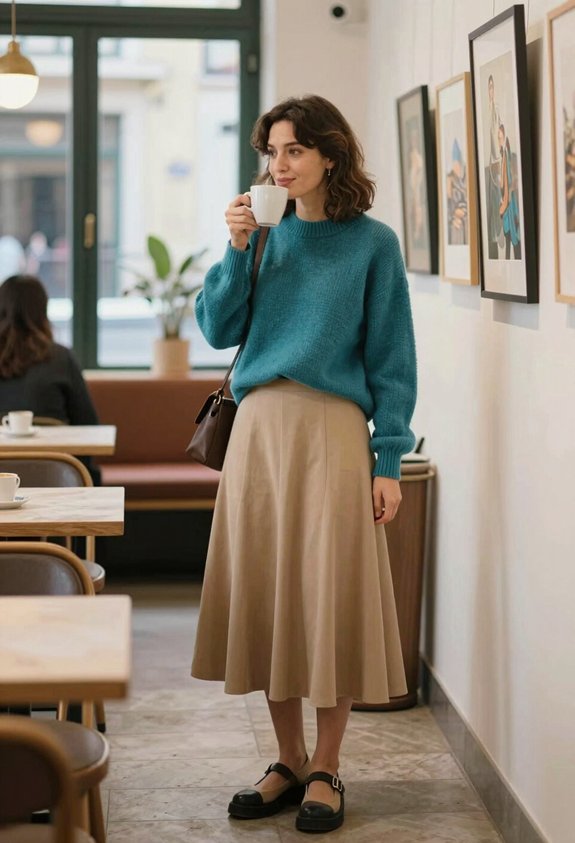 colorful cozy stylish ensemble