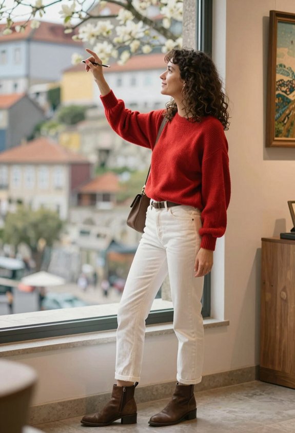 colorful knit stylish ensemble
