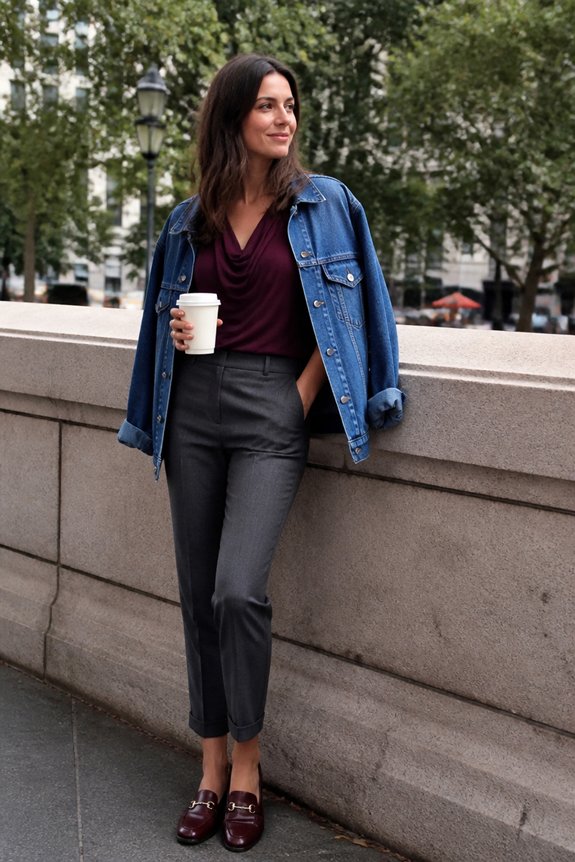 colorful layered casual outfit