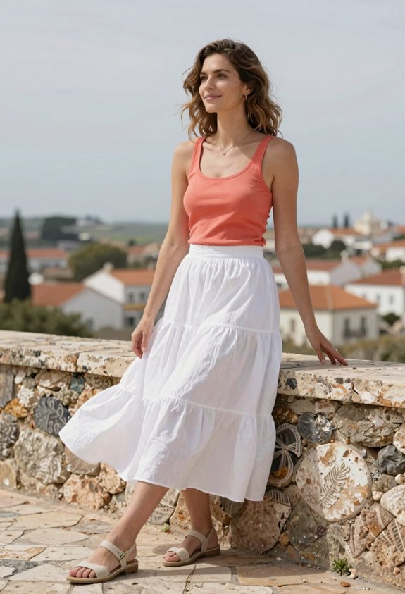 coral tank top ensemble