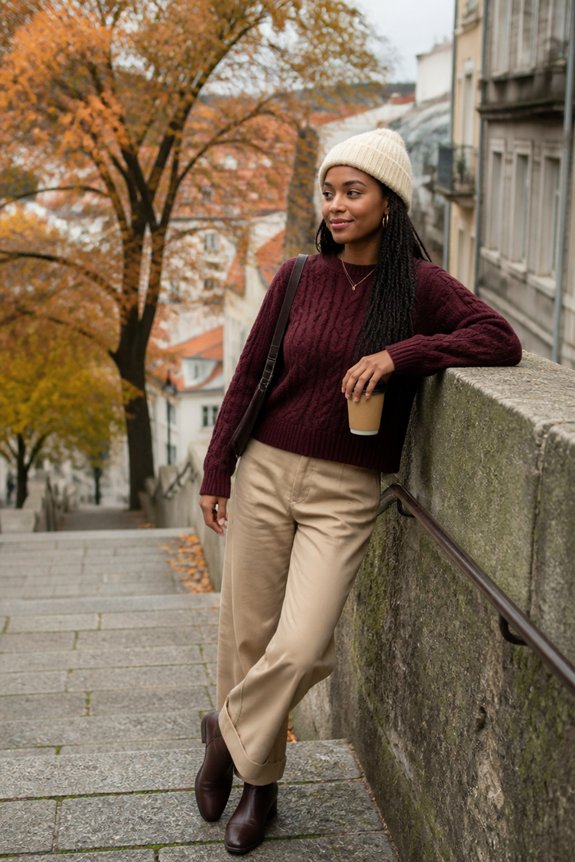 cozy autumn layered look