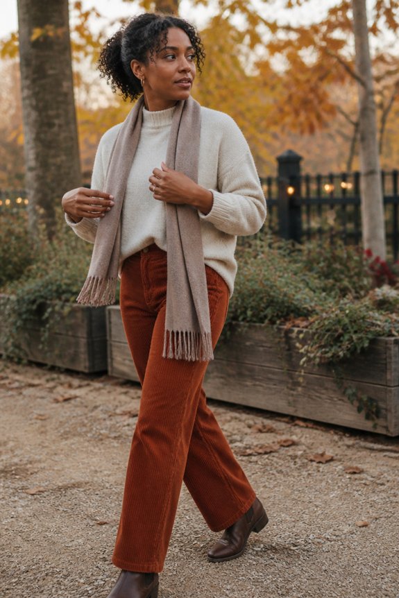 cozy autumn textured outfit