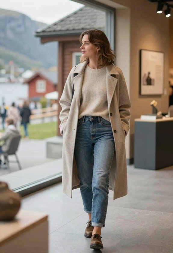cozy beige knit ensemble