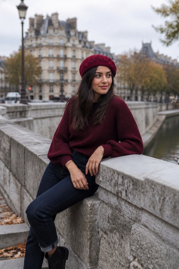 cozy burgundy winter ensemble