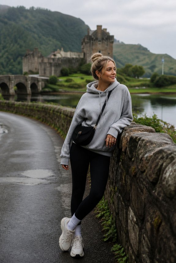 cozy coastal hiking outfit