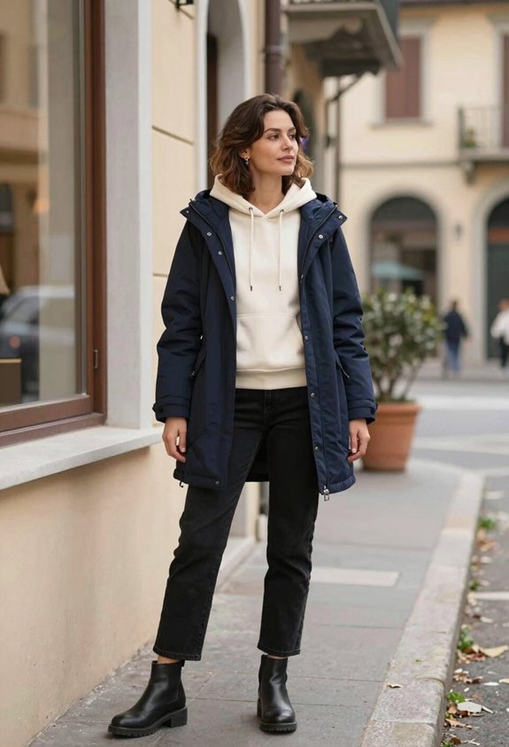 cozy layered winter outfit