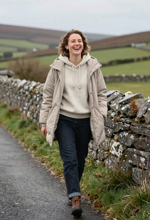 cozy layered winter outfit