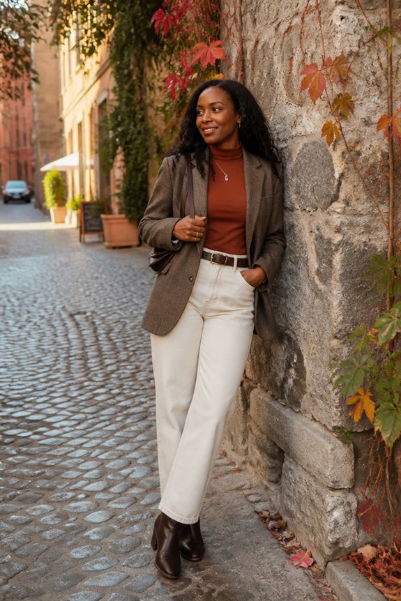 cozy neutral layered outfit